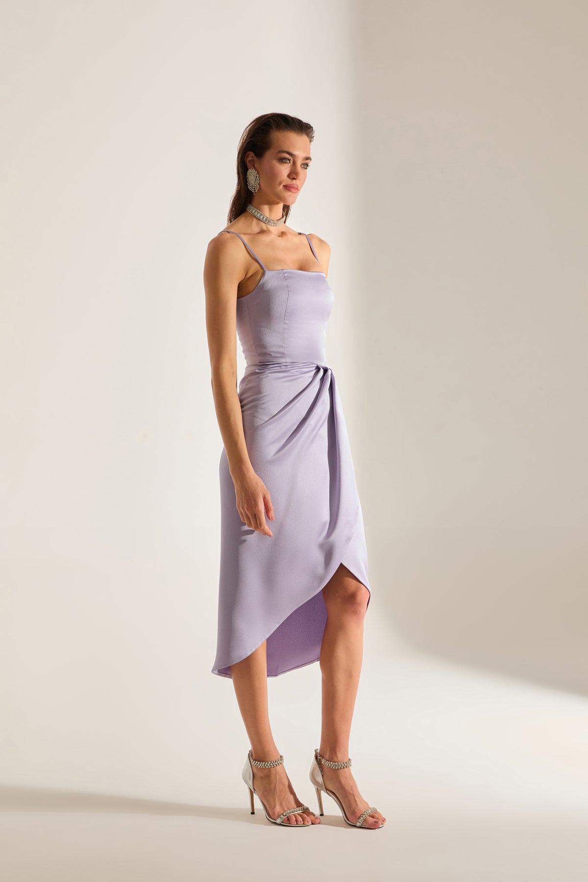 Solomia Drapeli Strap Dress LIGHT LILAC Evening Gown