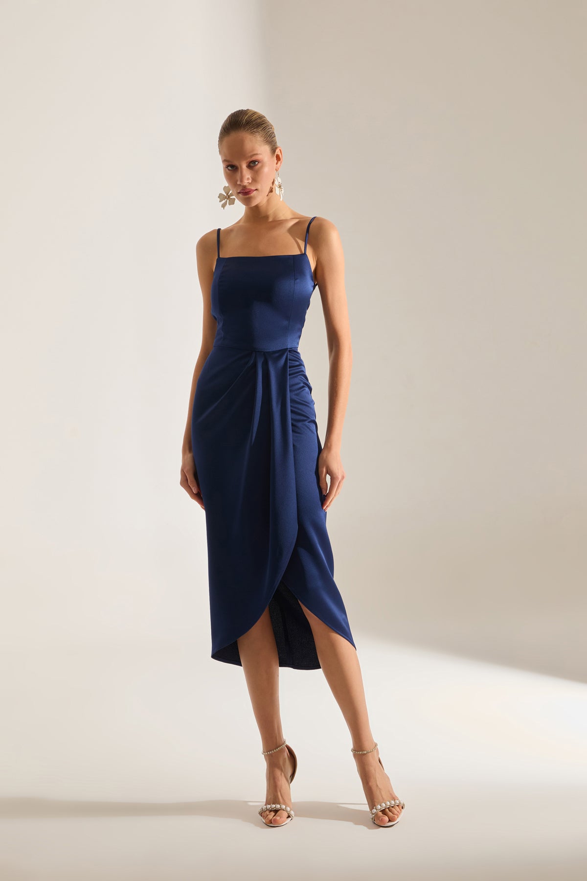 Solomia Drapeli Trägerkleid DUNKELBLAU Abendkleid