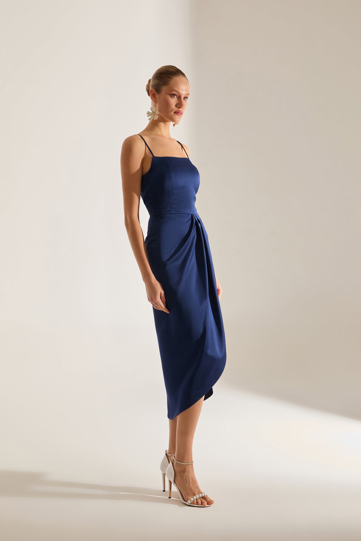 Solomia Drapeli Trägerkleid DUNKELBLAU Abendkleid