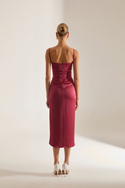 Solomia Drapeli Strap Dress VENETIAN RED Evening Gown