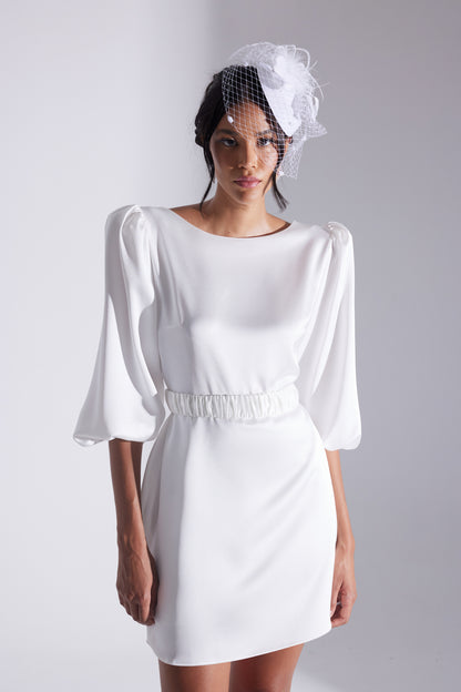 Julie Balon Kol Mini WHITE Engagement Dress