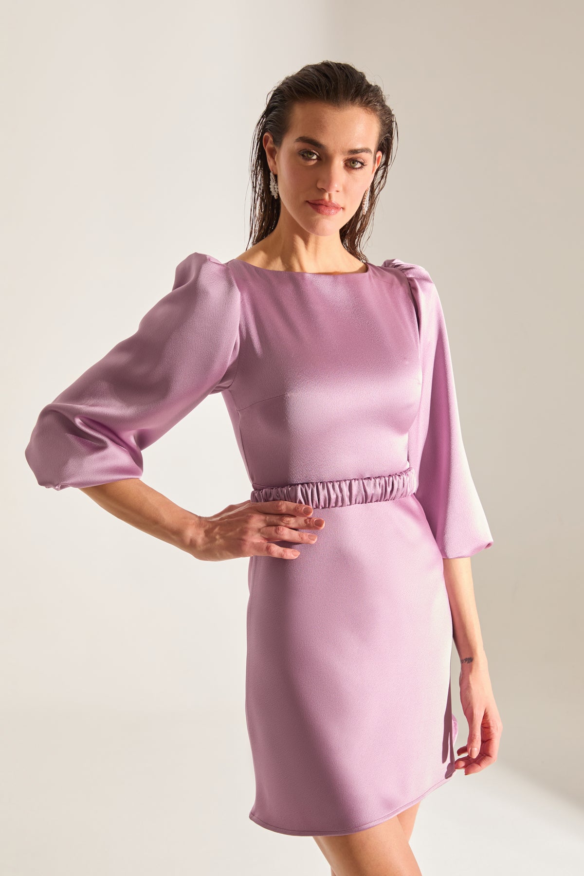 Julie Balon Kol Mini DARK LILAC Engagement Dress