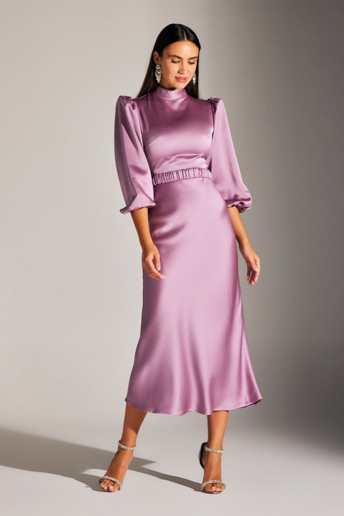 BERTHE JACKET COLLAR PURPLE DRESS