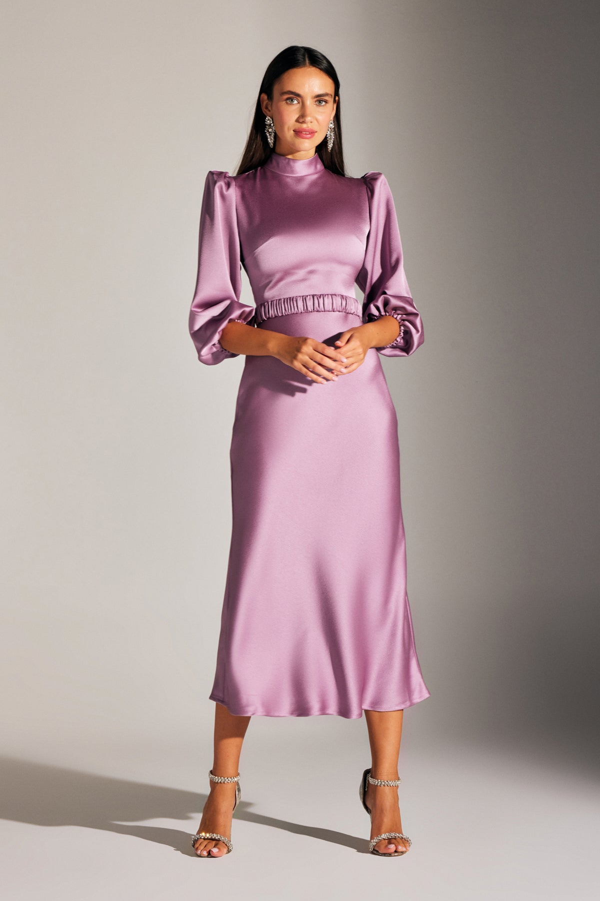 BERTHE JACKET COLLAR PURPLE DRESS