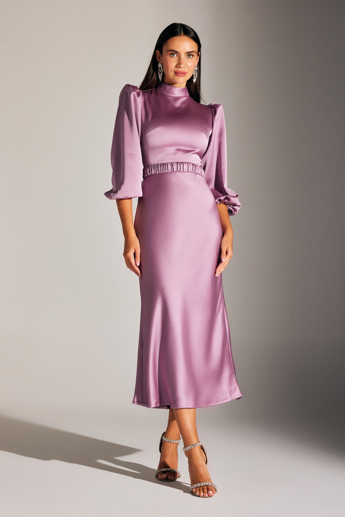 BERTHE JACKET COLLAR PURPLE DRESS