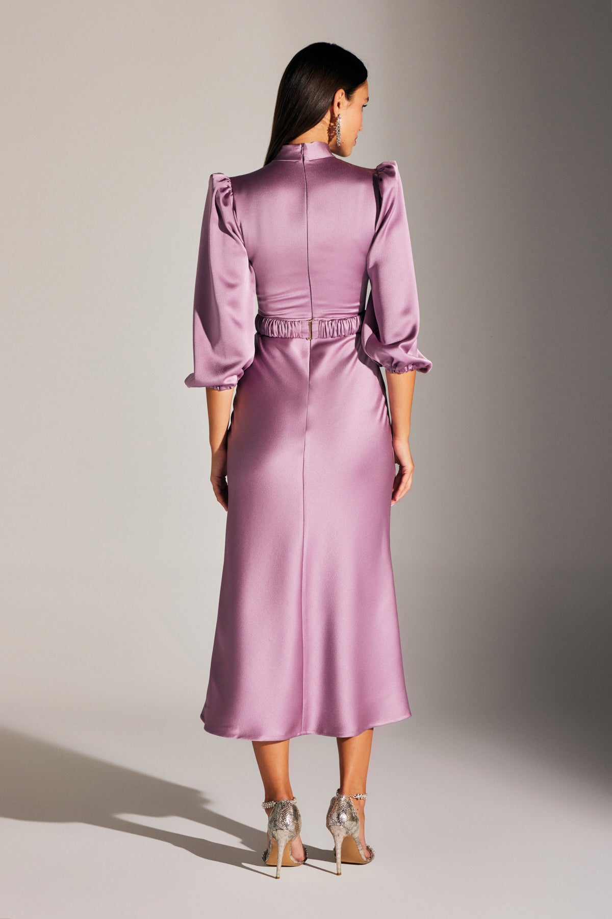 BERTHE JACKET COLLAR PURPLE DRESS