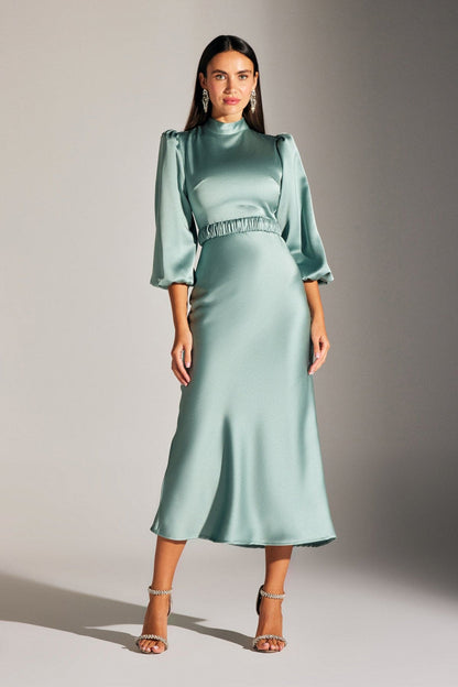 BERTHE HAKİM YAKA WASSERGRÜN KLEID