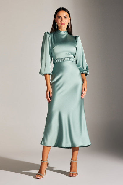 BERTHE HAKİM YAKA WASSERGRÜN KLEID