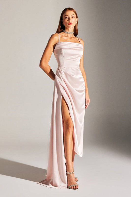 Violette Puder Träger Drapierte Kleid