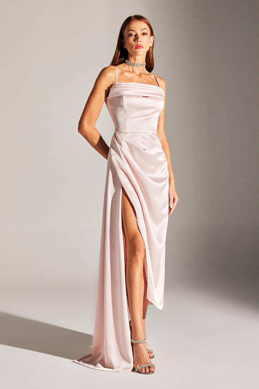 Violette Puder Träger Drapierte Kleid