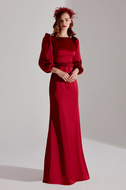 Comet Bay Red Balloon Long Sleeve Tail Dress