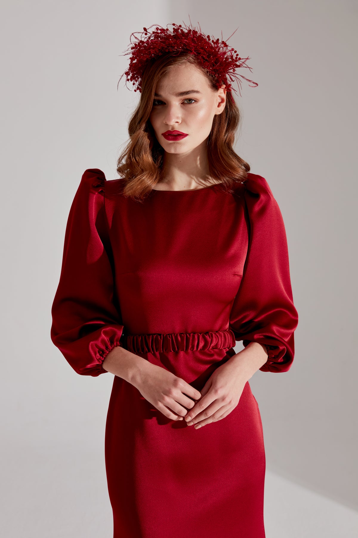 Comet Bay Red Balloon Long Sleeve Tail Dress