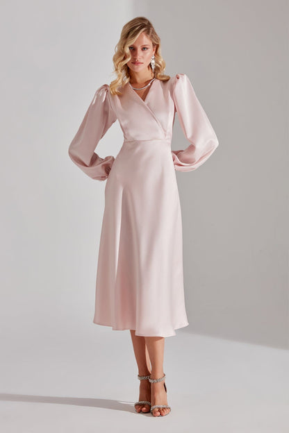 Merry PUDRA Cross Collar Flared Dress