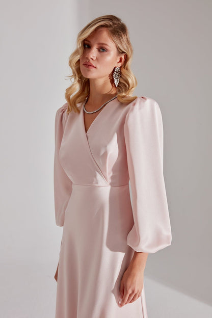 Merry PUDRA Cross Collar Flared Dress