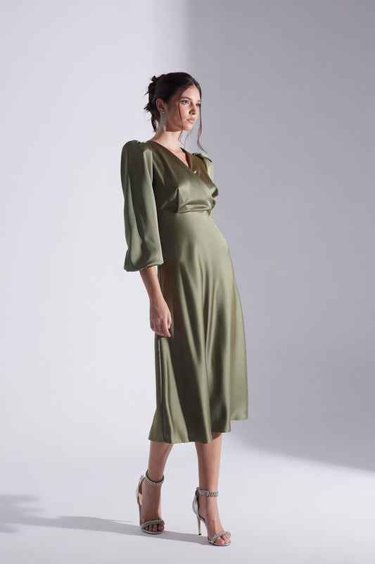 Merry HAKİ Double-Breasted Flared Dress