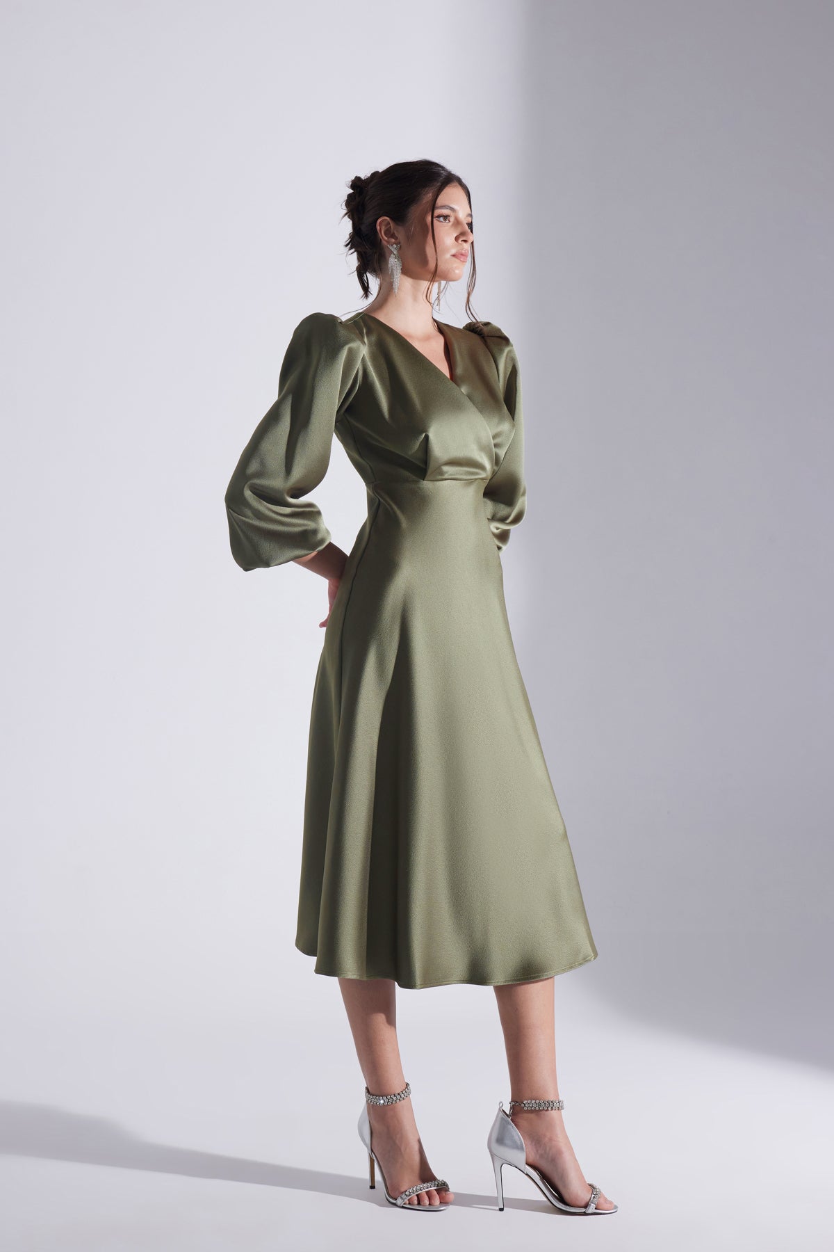 Merry HAKİ Double-Breasted Flared Dress