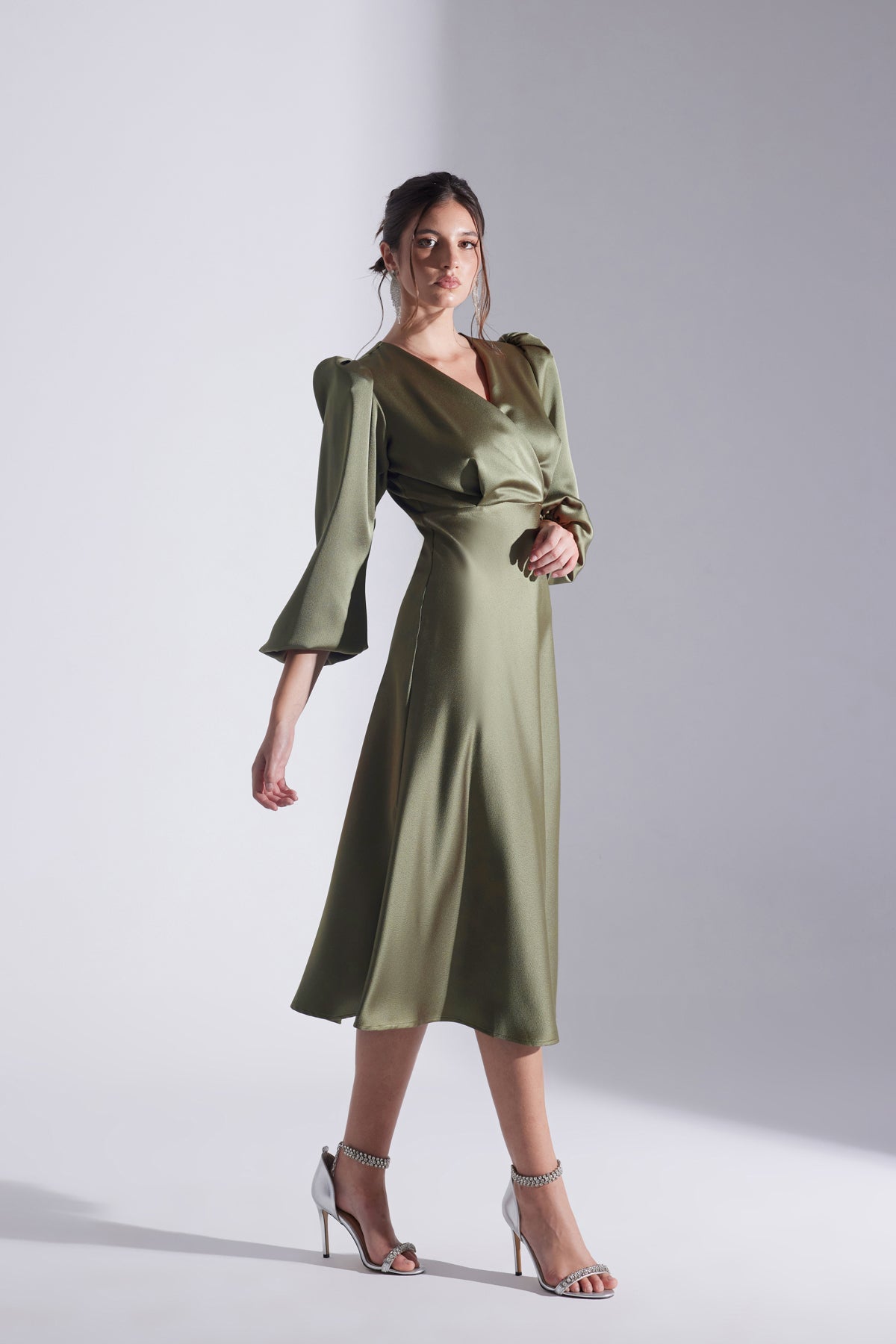 Merry HAKİ Double-Breasted Flared Dress
