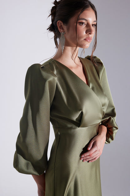 Merry HAKİ Double-Breasted Flared Dress