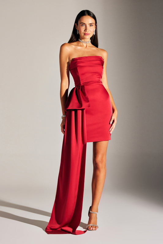Perry KIRMIZI Detailliertes Mini-Kleid