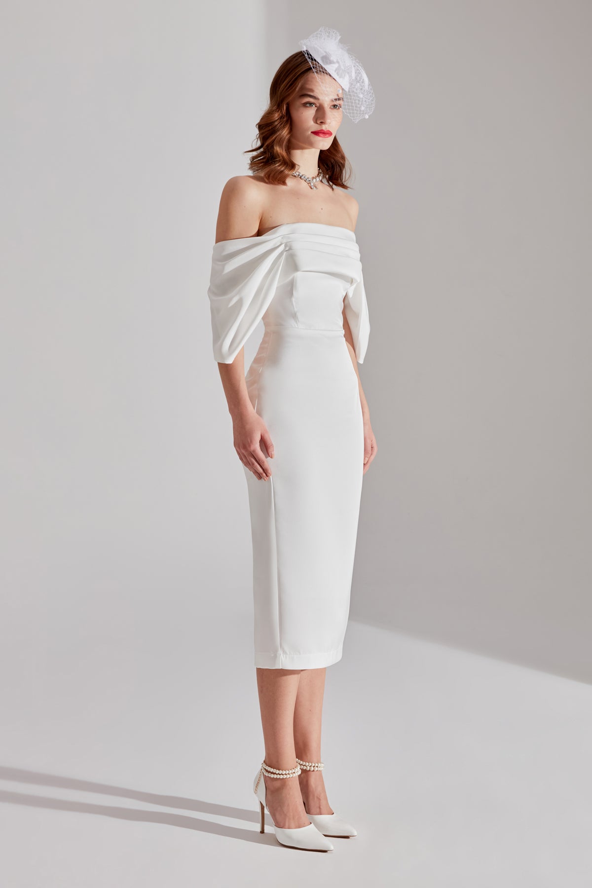 Feroa WHITE Off-Shoulder Dress
