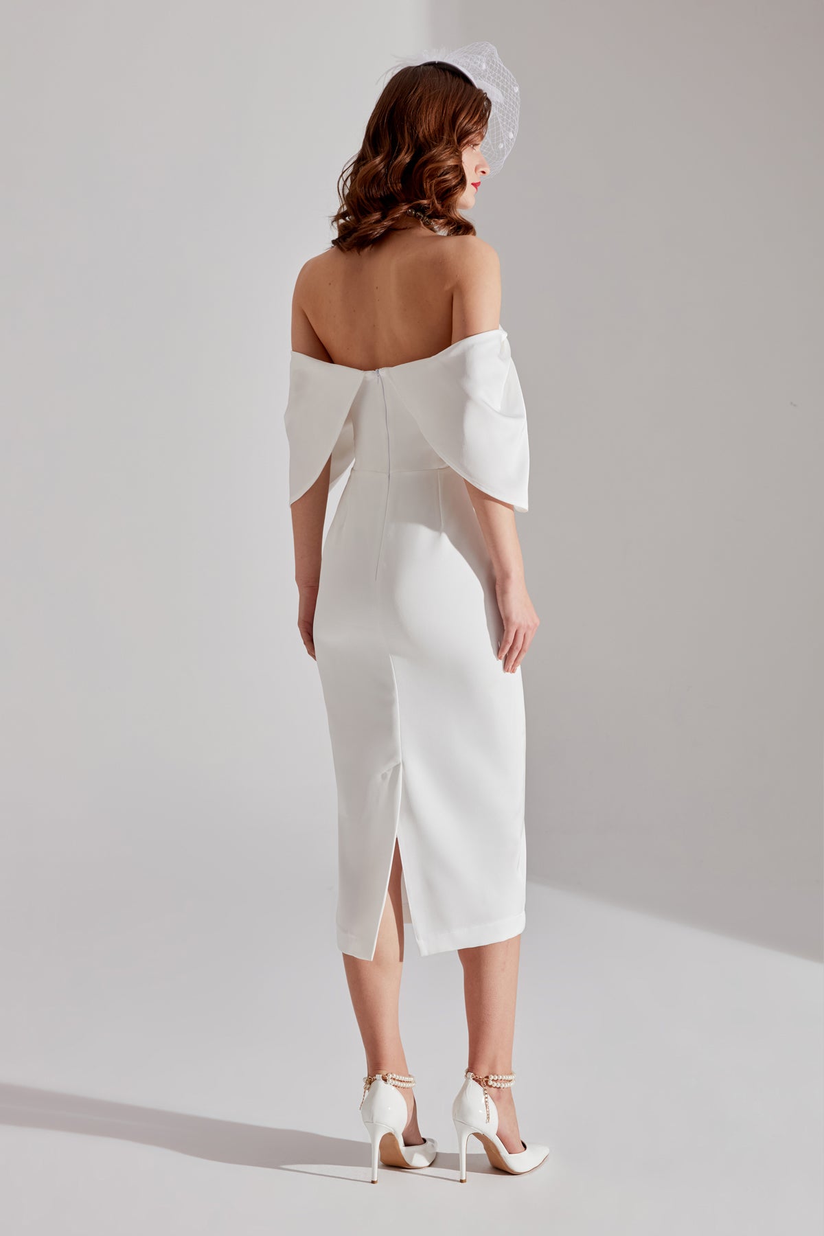 Feroa WHITE Off-Shoulder Dress