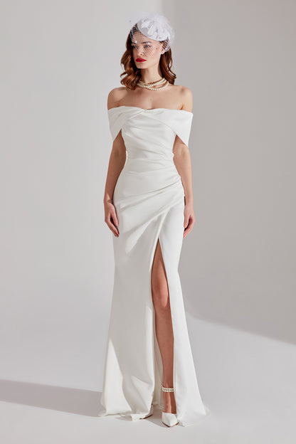 VENESSA LOW SHOULDER WEDDING DRESS