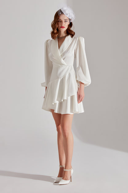 ROBE DE FIANÇAILLES À VOLANTS BLANCS HANNAH