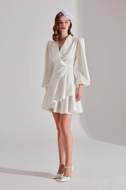 ROBE DE FIANÇAILLES À VOLANTS BLANCS HANNAH
