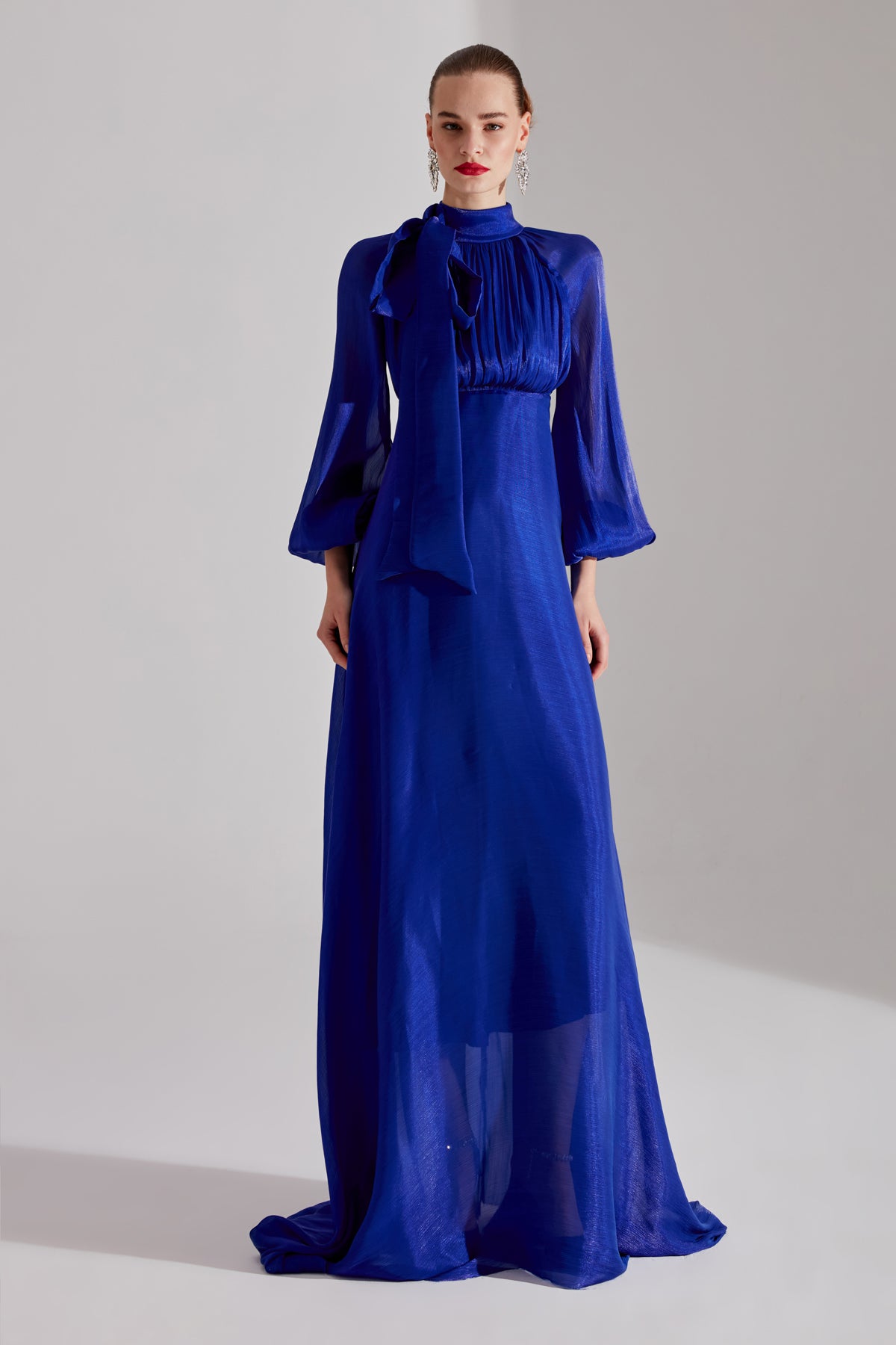 ELIZABETH Saks Kurdelayaka Kloş Kleid