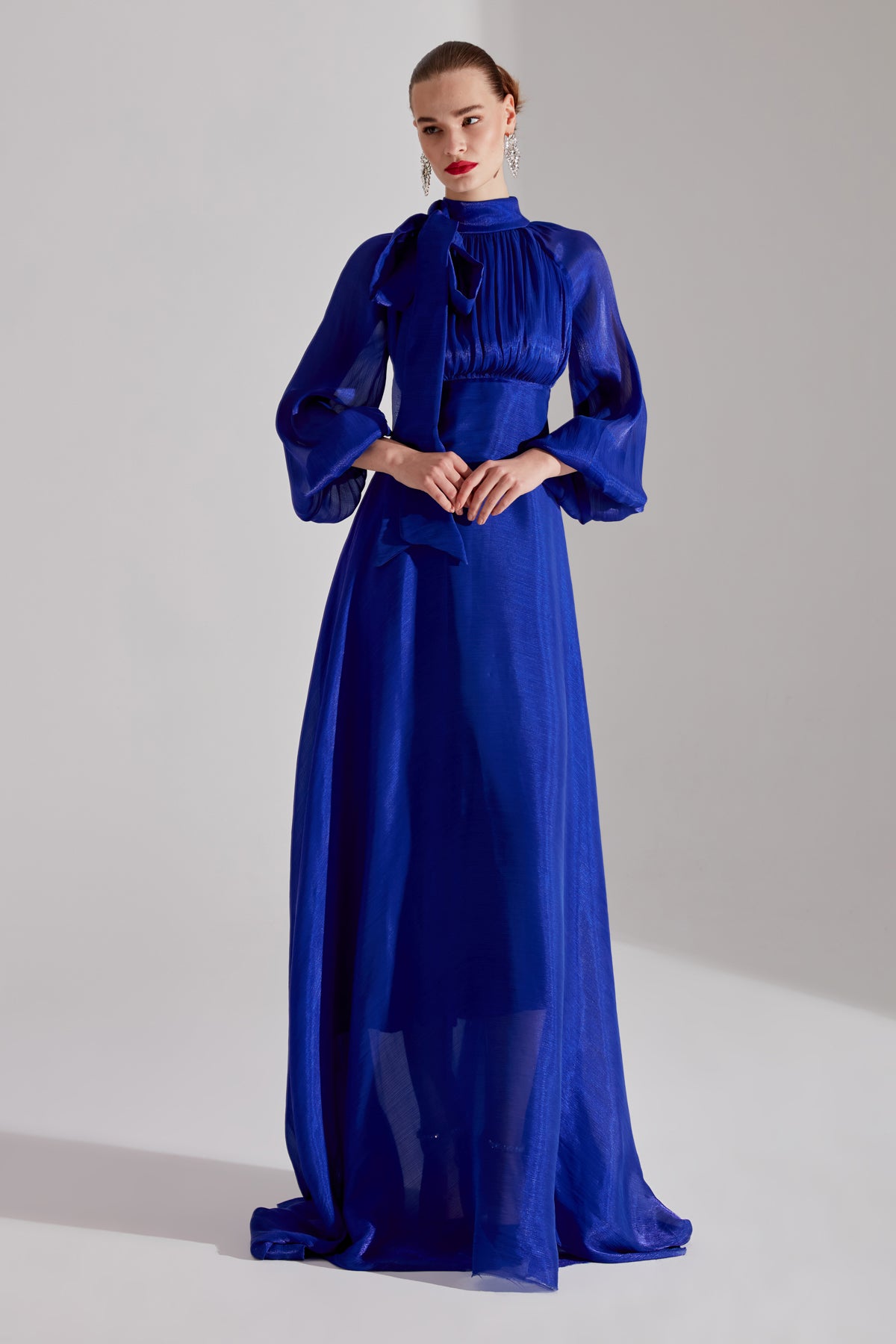 ELIZABETH Saks Kurdelayaka Kloş Kleid