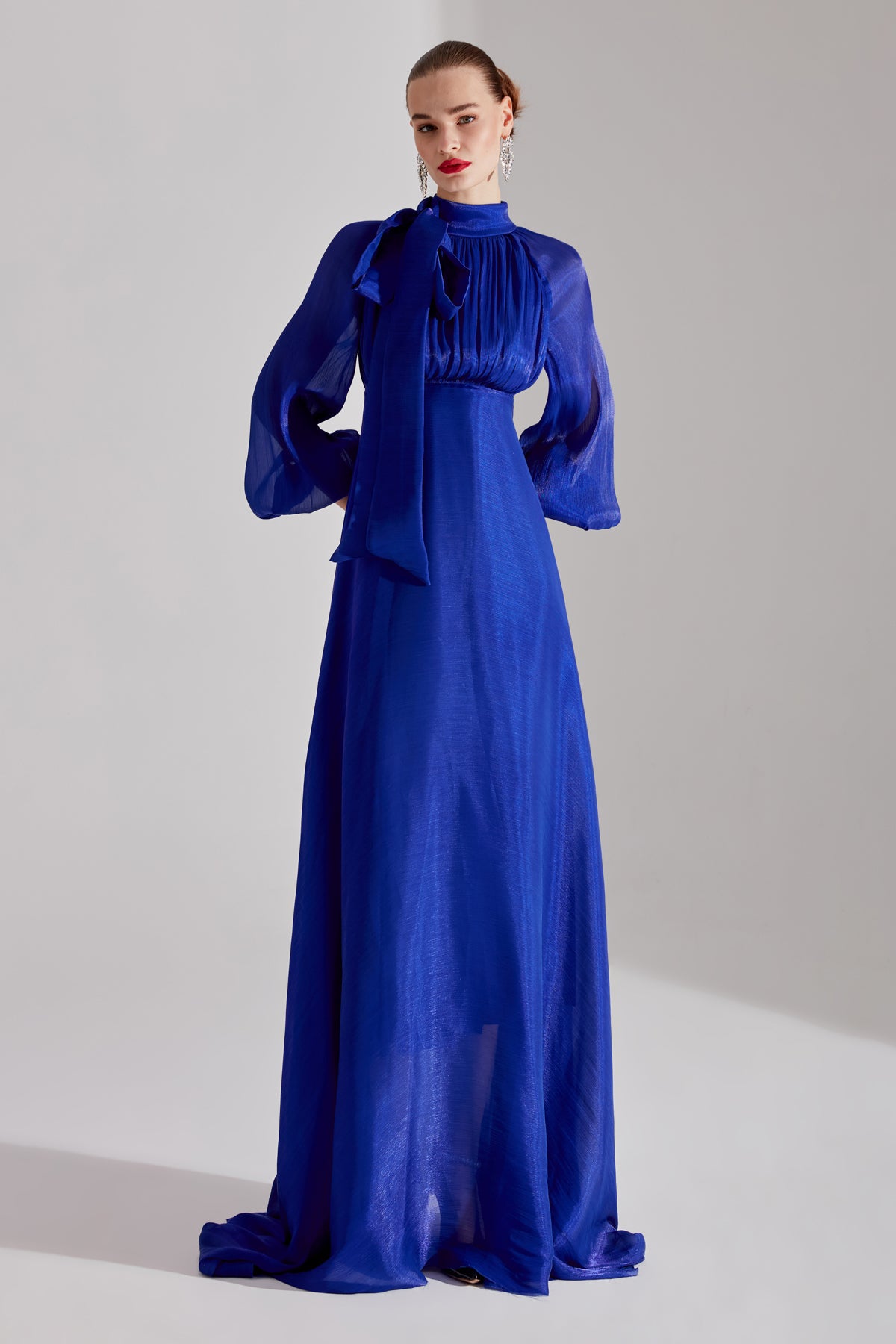 ELIZABETH Saks Kurdelayaka Kloş Kleid