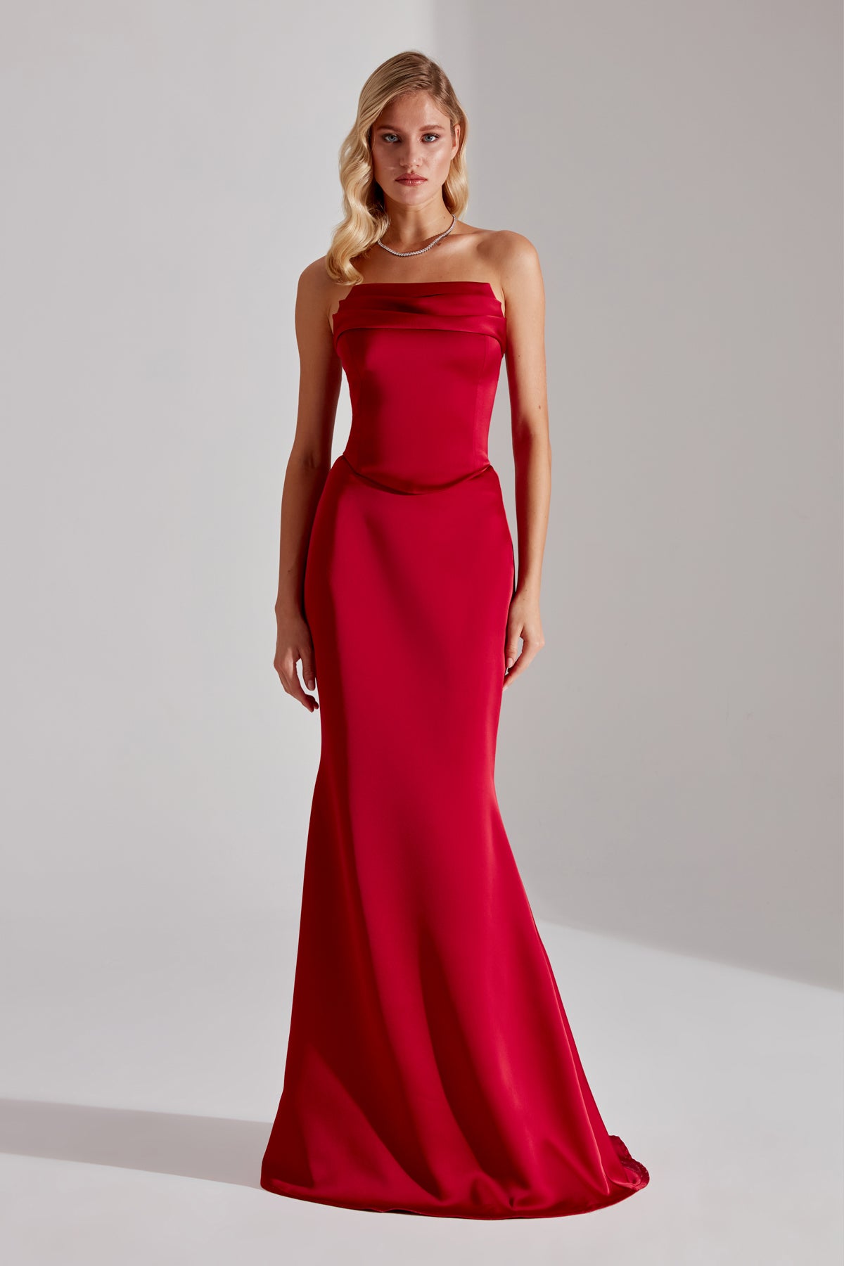 DAPHNE RED CORSET AND SKIRT WEDDING DRESS