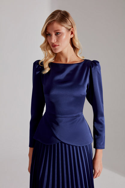 DARYA DARK BLUE BLOUSE