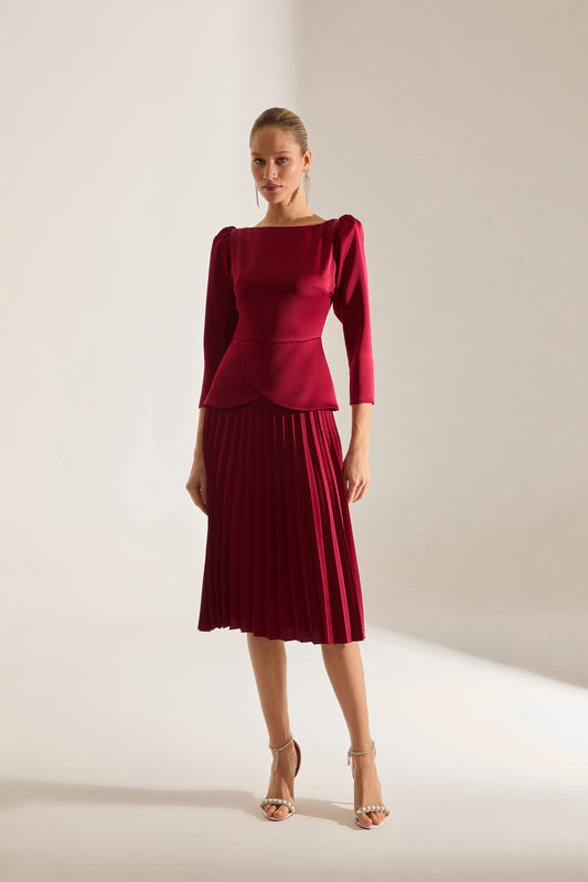 DARK RED FISH SKIRT