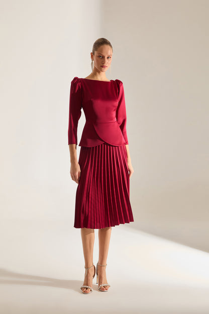 DARK RED FISH SKIRT