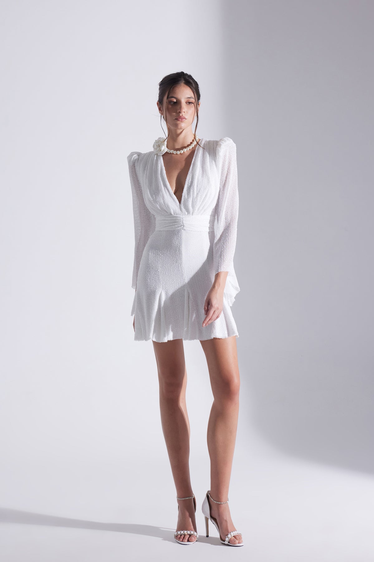 GABRIELLA LACE WHITE MINI DRESS