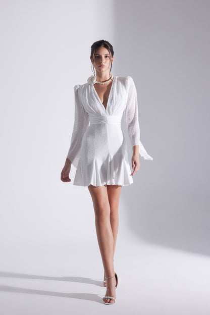 GABRIELLA LACE WHITE MINI DRESS