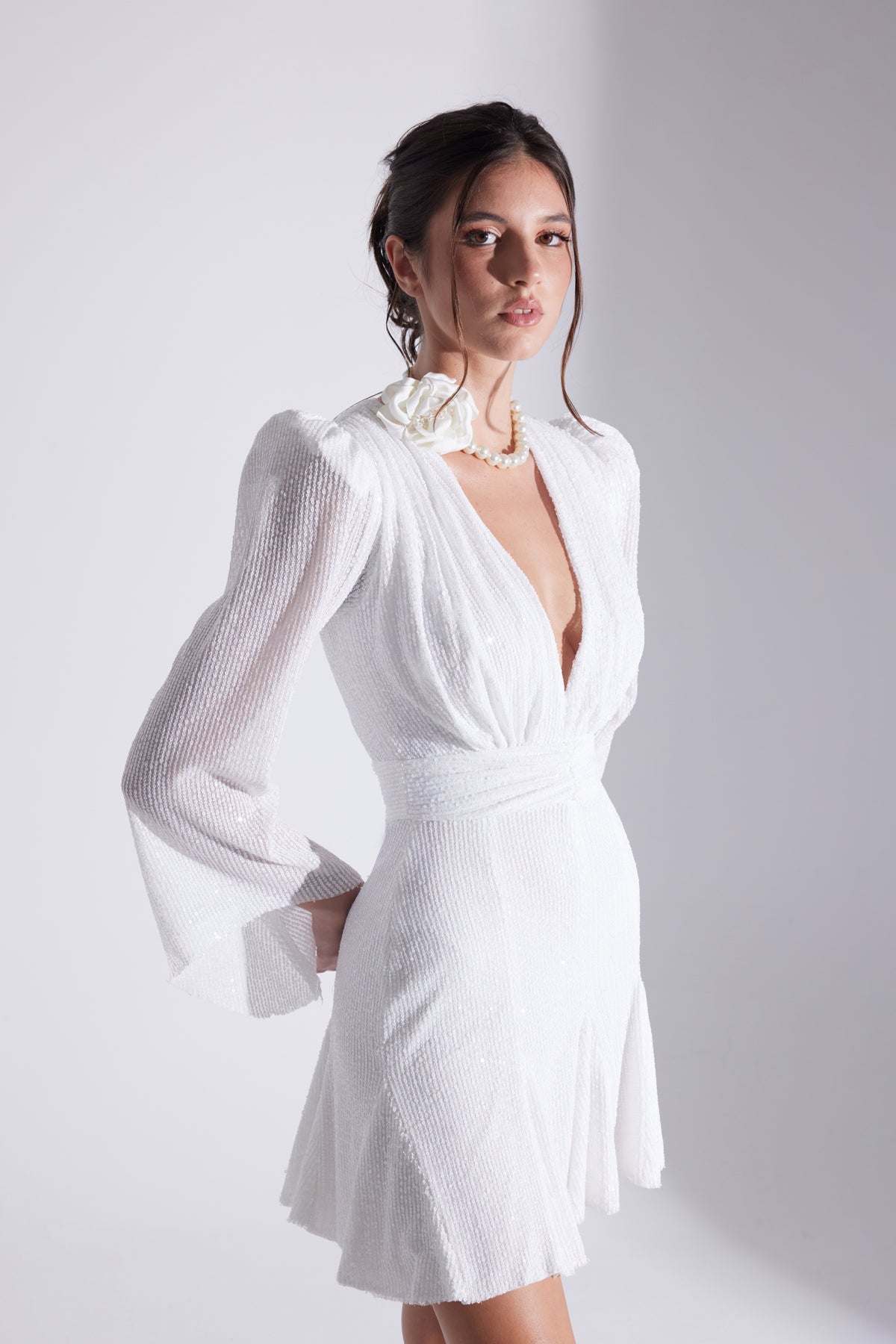GABRIELLA LACE WHITE MINI DRESS