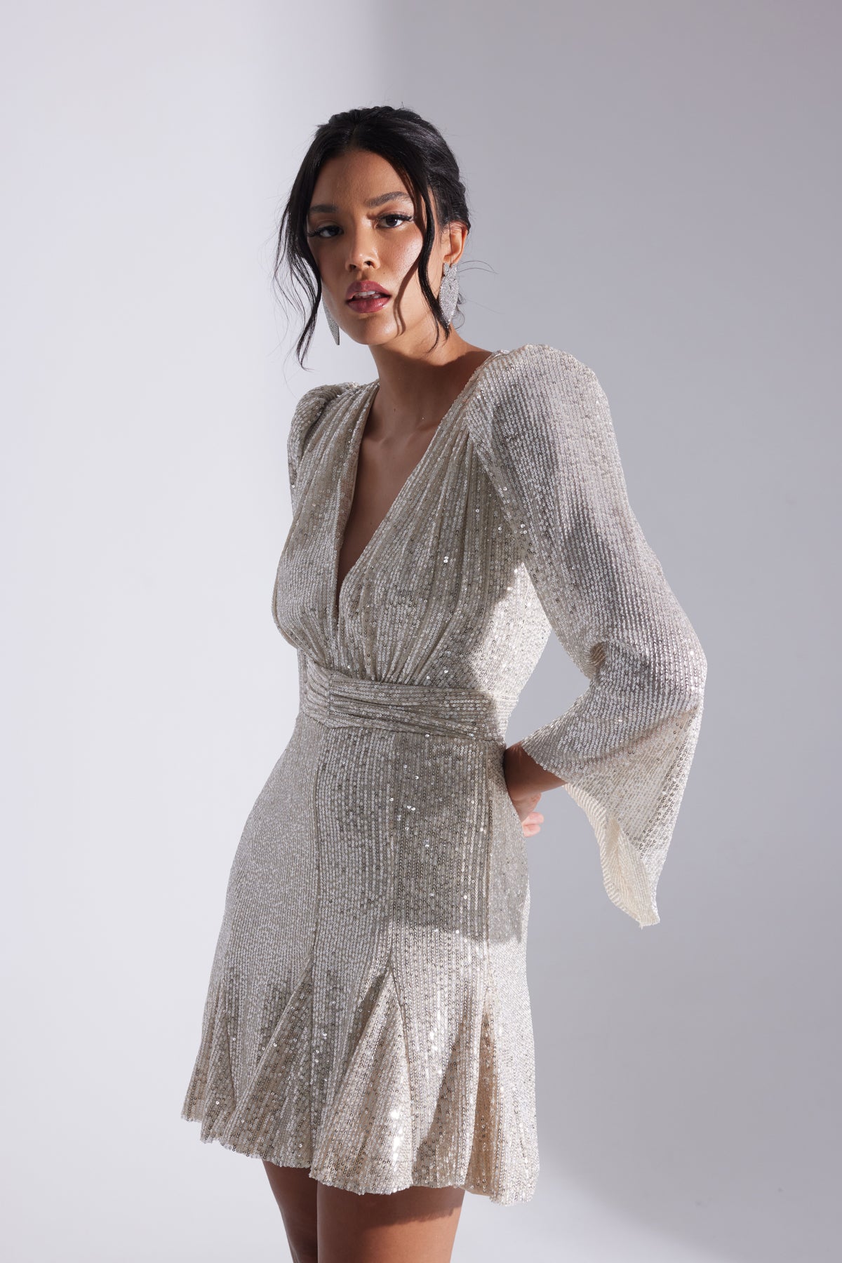 GABRIELLA PAYETTE GOLDEN MINI EVENING DRESS