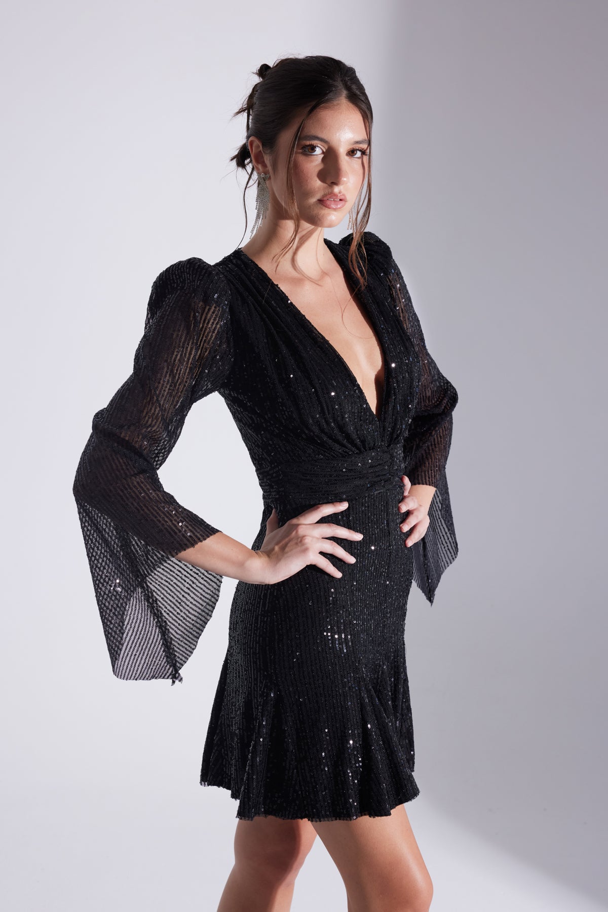 GABRIELLA BLACK MINI NIGHT DRESS