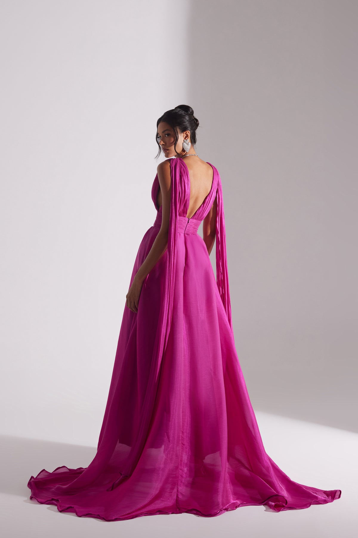 EMILY FUCHSIA A-LINE EVENING DRESS
