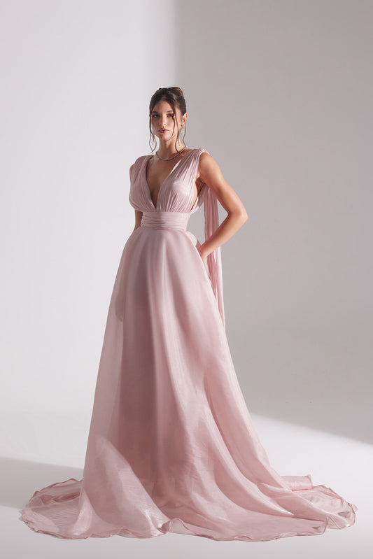 EMILY POWDERED TULLE EVENING DRESS