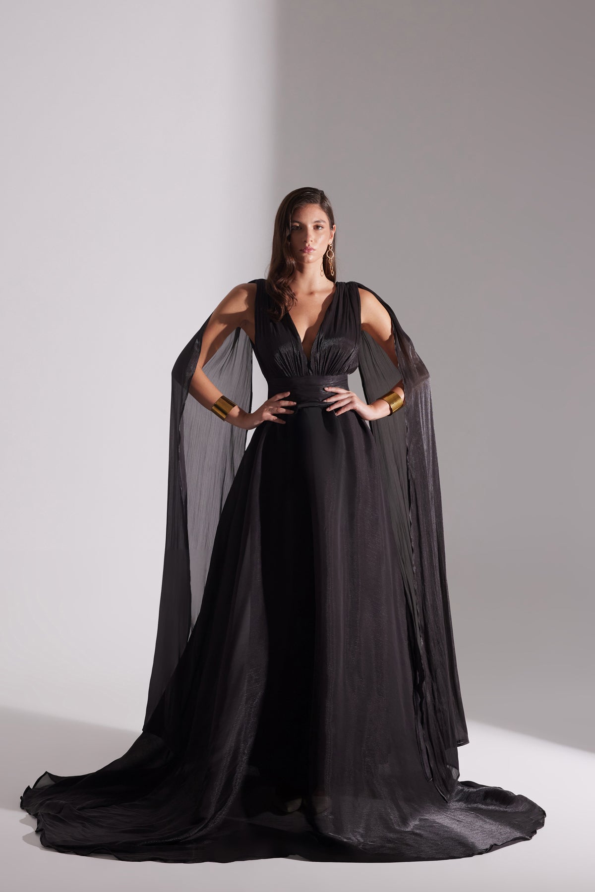 EMILY BLACK A-LINE EVENING DRESS