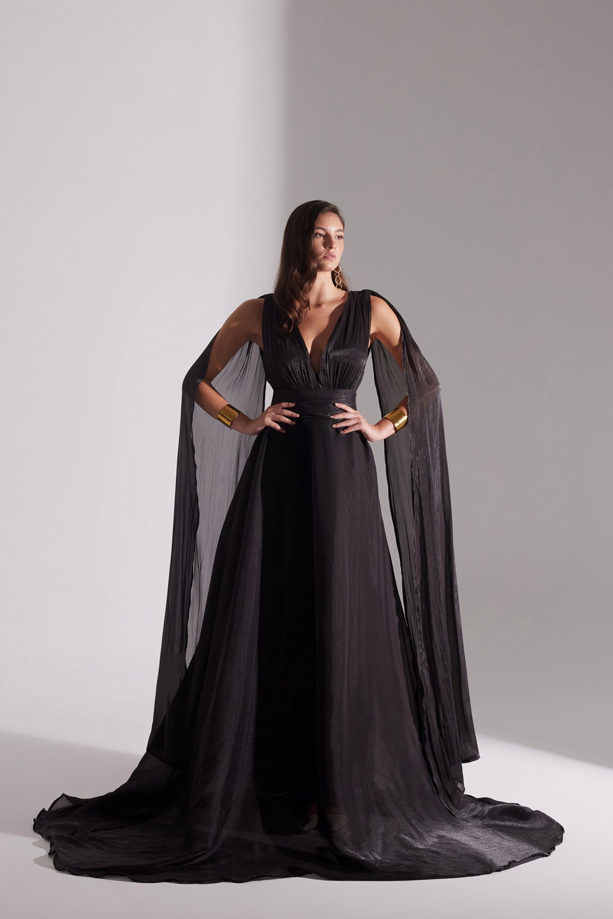 EMILY BLACK A-LINE EVENING DRESS