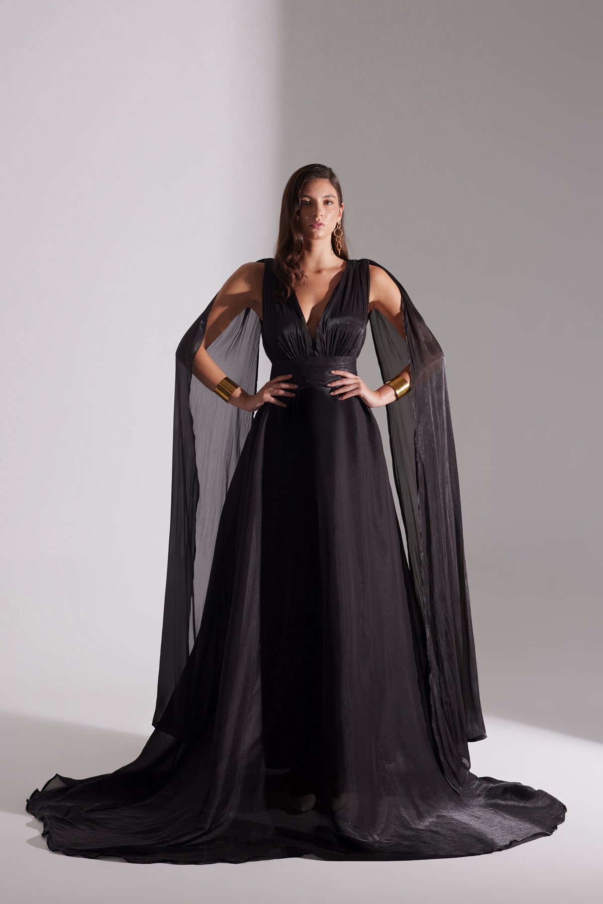 EMILY BLACK A-LINE EVENING DRESS