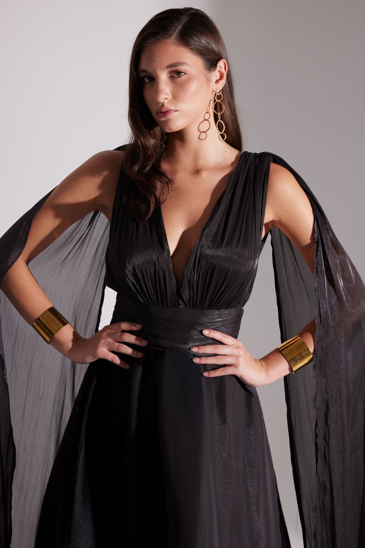 EMILY BLACK A-LINE EVENING DRESS