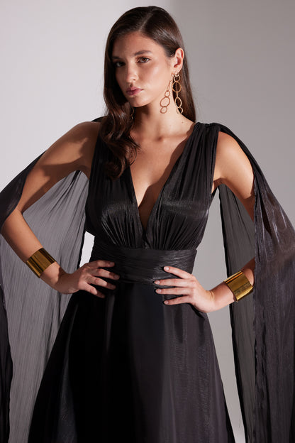 EMILY BLACK A-LINE EVENING DRESS