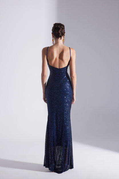 KENNA PAYET DARK BLUE STRAP FISH NIGHT DRESS