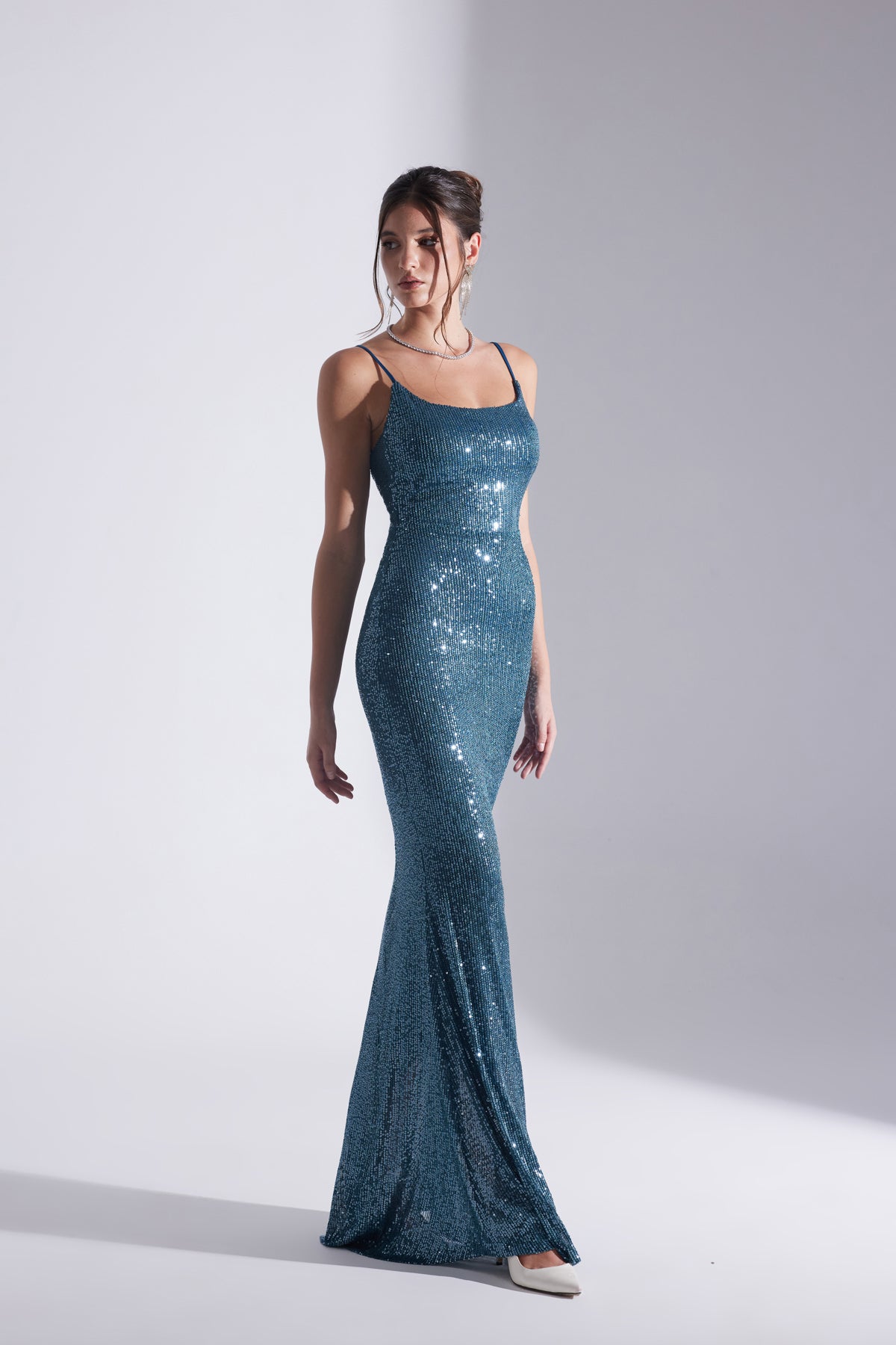 KENNA PAYET PETROL BLUE STRAP FISH NIGHT DRESS
