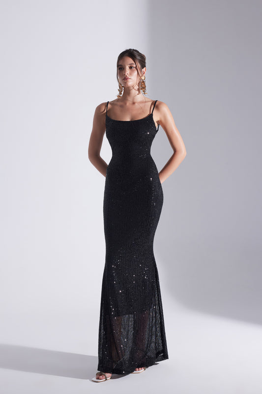 KENNA PAYET BLACK STRAP FISH NIGHT DRESS